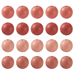 40 perles focales rondes en silicone de 4 couleurs&nbsp;SIL-TAD0001-02G