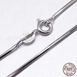 Anlaufgeschützte rhodinierte Schlangenkettenhalsketten aus Sterlingsilber&nbsp;X-NJEW-M153-15A-20