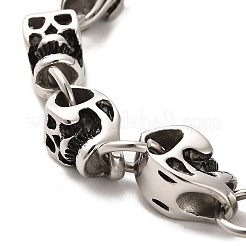 304 Edelstahl Totenkopf Gliederkettenarmbänder&nbsp;BJEW-E094-11AS