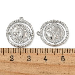 Messingpflaster klare Zirkonia Anhänger&nbsp;KK-N254-101P