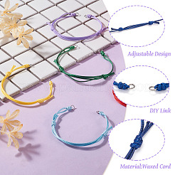 24 Stück 12 Farben verstellbares geflochtenes Armband aus gewachstem Polyester&nbsp;AJEW-TAC00015