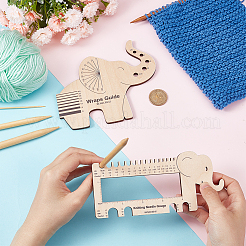 1 Set Stricknadellehre aus Holz in Elefantenform und Führungsbrett für Garnwicklung&nbsp;DIY-BC0006-94