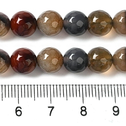 Brins de perles d'agate craquelées au feu naturel teintées et chauffées&nbsp;G-P539-B01-04