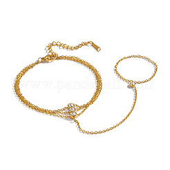 Bracelet en acier inoxydable 304 serti de zirconiums cubiques transparents&nbsp;UE4042
