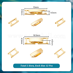 24 fermoir déployant en laiton de 2 styles&nbsp;KK-UN0003-11G