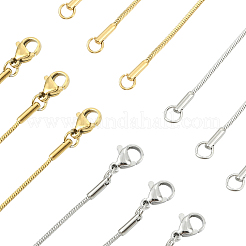 8 collar clásico de cadena de serpiente de acero inoxidable 304 de 1.2 mm y liso para hombres y mujeres.&nbsp;NJEW-YW0001-26