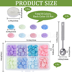 120 pieza de partículas de cera para sellar flores de 8 colores&nbsp;DIY-CP0009-20