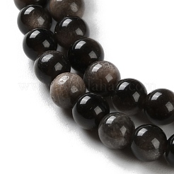Natürliche silberne Obsidianperlenstränge&nbsp;G-S150-20A-6mm