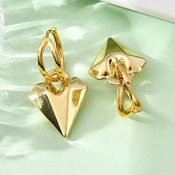 Boucles d'oreilles créoles coeur en laiton&nbsp;EJEW-D322-12G-02