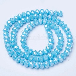 Chapelets de perles en verre électroplaqué&nbsp;EGLA-A034-P1mm-B15