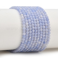 Hilos de cuentas de ágata sintéticas teñidas de color azul&nbsp;GG-CBA0389-A02-2mm