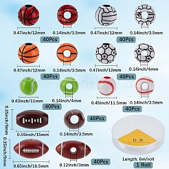 320 kit de fabrication de bracelets de perles de sport en acrylique de style artisanal de 8 styles&nbsp;MACR-PA0001-49