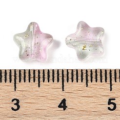 Perles de verre dépoli peintes à la bombe transparente&nbsp;X2-GLAA-NH0003-01A