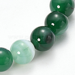 Agata a strisce naturali / bracciali elasticizzati con bordino in agata fasciati&nbsp;BJEW-Q692-03G