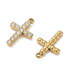 Pendentifs en acier inoxydable 304 micro pavés de zircones cubiques transparentes&nbsp;CU-CBAF0F8-02D-G