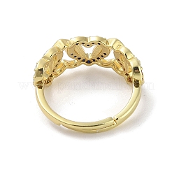 Echte 18k vergoldete Messingringe mit Mikropflaster und Zirkonia&nbsp;RJEW-M170-04G-01