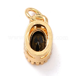Ciondoli in vero ottone placcato oro 18k con zirconi cubici intarsiati&nbsp;ZIRC-L100-079G-01
