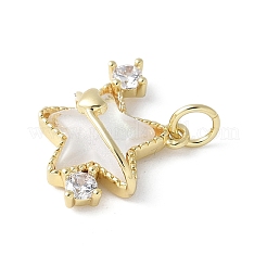Pendenti in ottone con micro pavè di zirconi e vetro&nbsp;KK-F892-47G