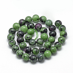 Chapelets de perles de rubis en zoïsite naturelle&nbsp;X-G-R446-6mm-25