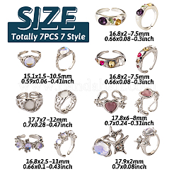 7 Stück 7-teiliges Strass-Herz- und Stern-Design sowie halbrunde&nbsp;RJEW-TA0001-03