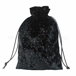 Sacchetti con coulisse per riporre gioielli in velluto con strass&nbsp;WICR-PW0008-07A