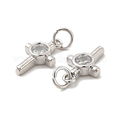 Adornos de latón micropavé de circonia cúbica&nbsp;KK-E068-VB239
