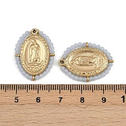 Anhänger aus 304 Edelstahl mit synthetischem Leuchtstein umwickelt&nbsp;STAS-L022-490G-03A