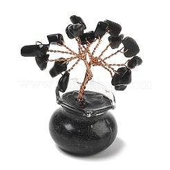Decorazioni albero della vita in scaglie di pietre preziose naturali e sintetiche&nbsp;DJEW-Z007-02