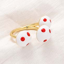 Anillos de puño abiertos de latón esmaltado para mujer&nbsp;RJEW-U057-23G