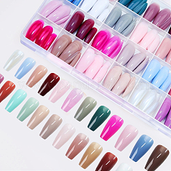 Faux ongles à pression en plastique ABS couleur pure&nbsp;MRMJ-WH20004-32C
