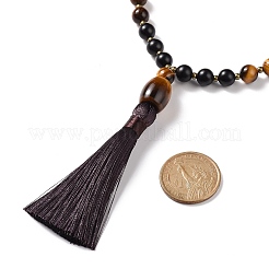 Collane avvolgenti in legno e perline occhio di tigre&nbsp;NJEW-JN04135