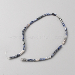 Perles de jaspe tache bleue naturelle&nbsp;G-WH0035-01D