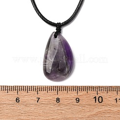 Tropfenanhänger aus natürlichen und synthetischen Edelsteinen&nbsp;NJEW-G169-01