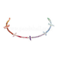 Colgantes de chakras con cuentas de piedras preciosas naturales teñidas&nbsp;NJEW-JN05176