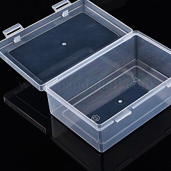 Cajas organizadoras de almacenamiento de plástico rectangulares con tapa con bisagras&nbsp;CON-YW0001-33