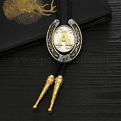 Cowboy Western Legierung Hufeisen & Buchstaben Anhänger Bolo Tie Halsketten&nbsp;NJEW-WH20014-02A