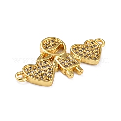Messing Micro Pave klare Zirkonia Verbinder Stecker&nbsp;ZIRC-A021-65G