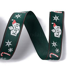 Ruban gros-grain en polyester imprimé sur le thème de Noël de 25 mètre&nbsp;OCOR-C004-02F