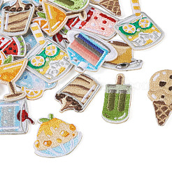 22 Stück 11 Stile Sommerthema Essen computergesteuerte Stickerei Stoff selbstklebende Patches&nbsp;DIY-BT0001-56