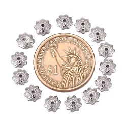 Capuchons de perles en forme de fleur à 8 pétale en acier inoxydable 304 résistant au ternissement&nbsp;STAS-J011-03