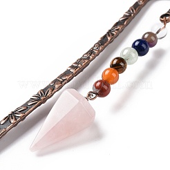 Signet en quartz rose naturel&nbsp;AJEW-C025-01B