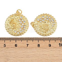 Pendentifs avec zircon cubiques à micro-pavés en laiton&nbsp;KK-D421-01G