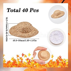 Mini chapeau de paille&nbsp;DIY-SC0027-32B