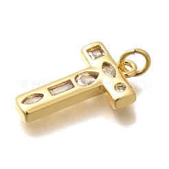 Pendentifs en laiton zircon cubique transparent&nbsp;KK-G521-01G-T