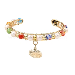 Bracelets manchettes en fil de laiton&nbsp;BJEW-JB13955