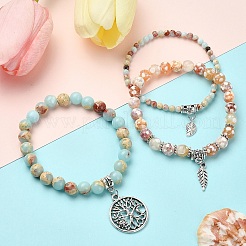DIY-Set zur Herstellung von Stretch-Armbändern aus natürlichem Crazy-Achat und Feuer-Crackle-Achat&nbsp;DIY-YW0008-49