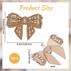 2 Stück Schuhschnallenclips mit Schleife und Strass-Imitation aus Mikrofaser&nbsp;FIND-OC0013-66