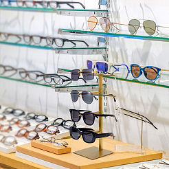 Présentoirs à lunettes de soleil tour à un niveau en acier inoxydable 201&nbsp;ODIS-WH0086-221A