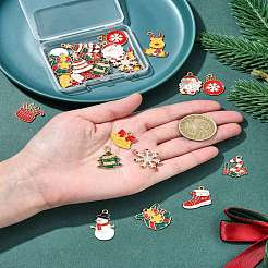 24 pendentifs en alliage émaillé sur le thème de Noël&nbsp;ENAM-FS0002-20