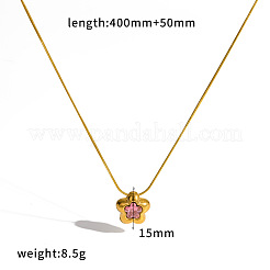 Collane con ciondolo in acciaio inossidabile 304 con pavé di zirconi cubici&nbsp;WG97E8E-03